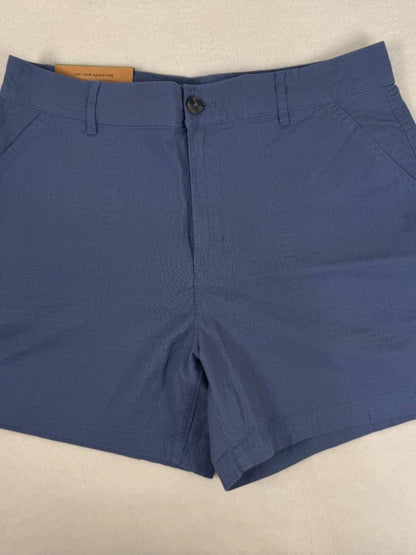 NWT Eddie Bauer Women's Ripstop Shorts Size 12 Blue Outdoor Hiking Travel B2248