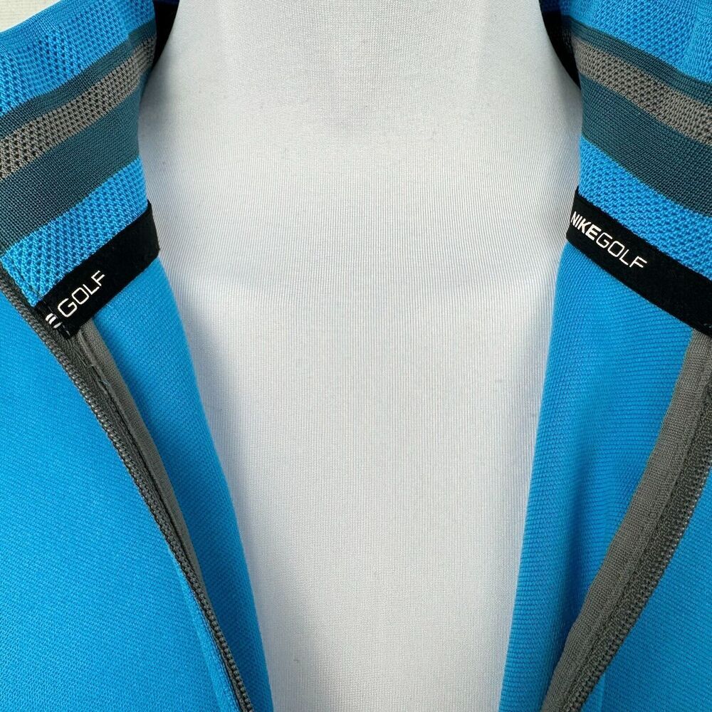 Nike Golf Dri-Fit Tour Performance Men Top Sz L 1/4 Zip Pullover Light Blue Gray