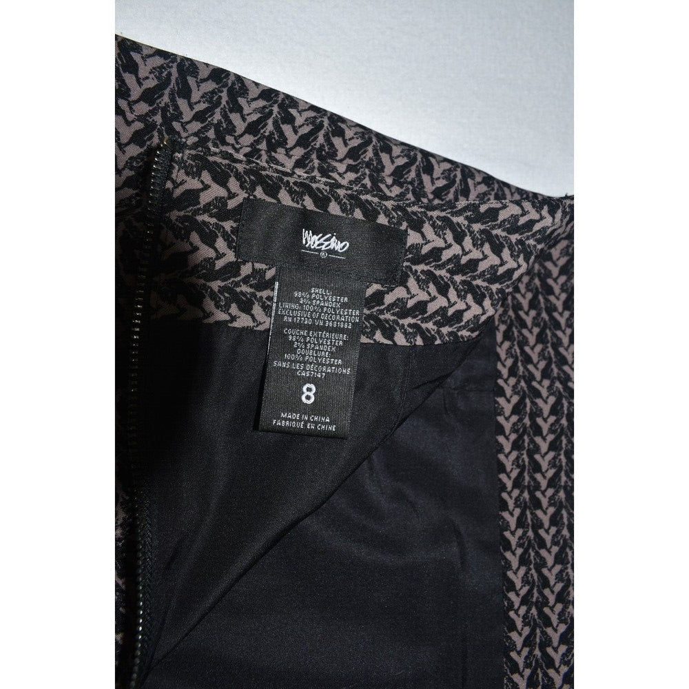 Mossimo Skirt Sz 8 Stretch Pencil Black with Brown Print