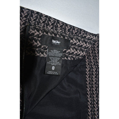 Mossimo Skirt Sz 8 Stretch Pencil Black with Brown Print