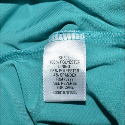 Dana Buchman Teal Green Black White Print Sleeveless V Neck Top - Size Medium