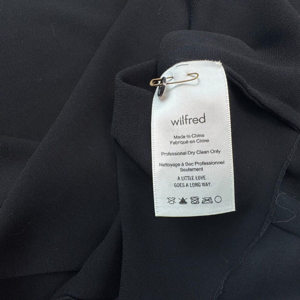 Wilfred Top Sz M Black Halter Cold Shoulder Knot Back Keyhole