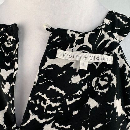 Violet & Claire Halter Sz L Black and White Keyhole back closure
