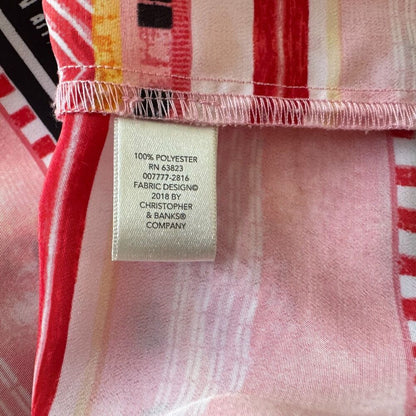 Christopher & Banks Top Sz M Multicolor Scoop Round Neck Pleated Sleeveless