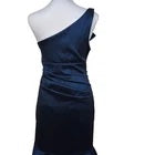 Cache Navy Blue One Shoulder Mermaid Formal Gown Sz 10 Satin Evening Prom Dress