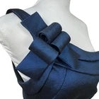 Cache Navy Blue One Shoulder Mermaid Formal Gown Sz 10 Satin Evening Prom Dress