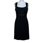 Jones New York Black Cocktail Dress Size 8 Satin Waist Detail Sleeveless