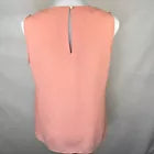 Banana Republic Women Top Sz S Dusty Peach Round Neck Scallop Accent Keyhole