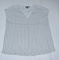 Hilary Radley Top Sz M Lightweight Polka Dot Cap Sleeve V Neck