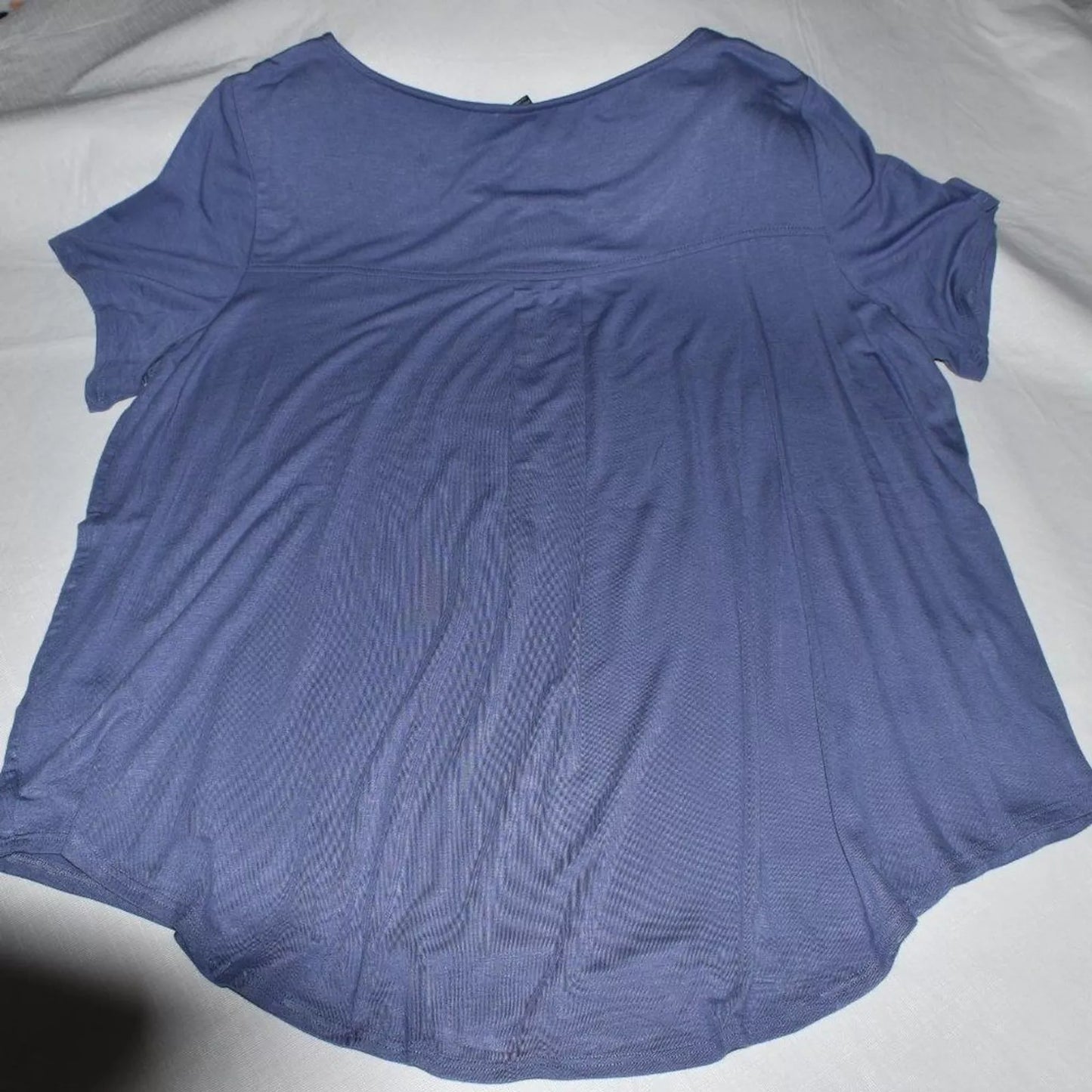 Premise Studio Top Women Size 1X Twilight Blue Short Sleeve Boat neckline